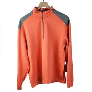 Nike Orange & Gray 3/4 Zip Pullover Golf Shirt